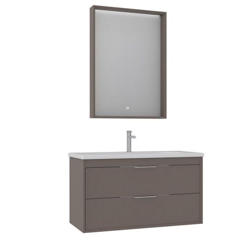 Тумба с раковиной Orka Clay 5004386 100х50 подвесная цвет коричневый - фото 2