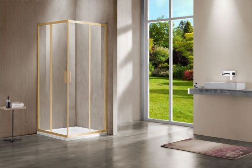 Душевой уголок Vincea Garda VSS-1G900CLG 90х90 стекло прозрачное профиль золото без поддона - фото 2