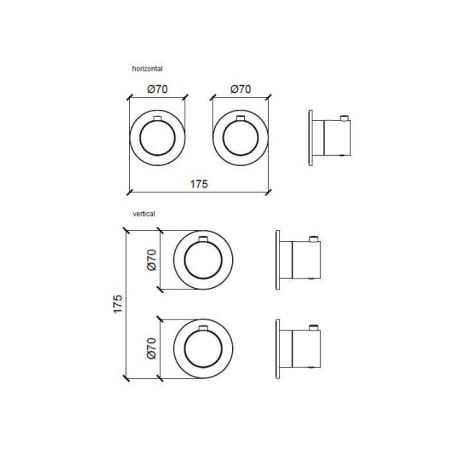 Смеситель для душа Almar E180132.AB встраиваемый в стену черный (внешняя часть) с термостатом