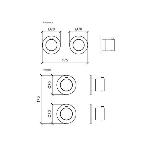 Смеситель для душа Almar E180132.AB встраиваемый в стену черный (внешняя часть) с термостатом - фото 2