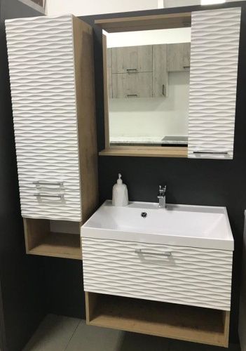 Зеркало-шкаф Stella Polar Ундина SP-00001061 70х70 подвесной цвет белый/коричневый - фото 4