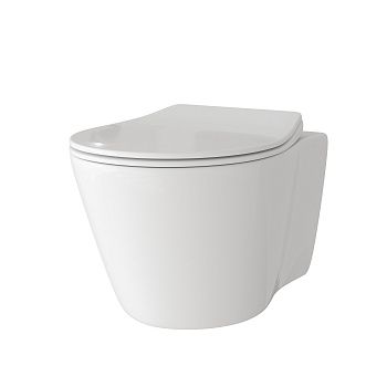 Унитаз подвесной Grossman Санфаянс GR-4459S белый с сиденьем микролифт безободковый каскадный смыв