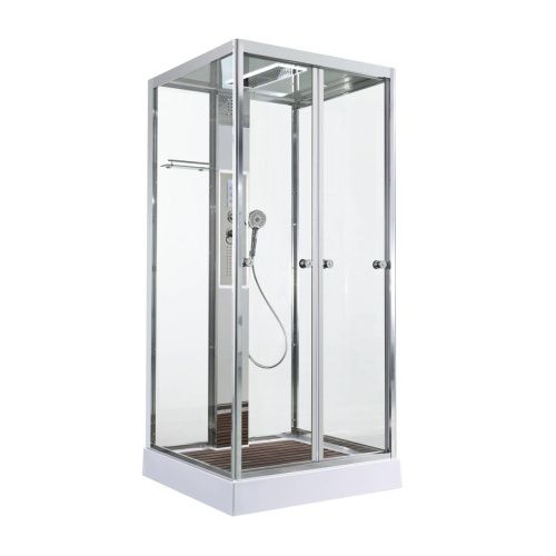 Душевая кабина AvaCan Z Z1910LED 100х100 квадратная с крышей ориентация универсальная