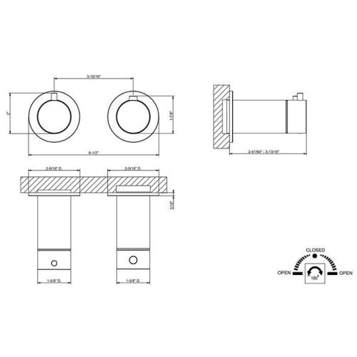 Смеситель для душа Gessi 316 54234#707 встраиваемый в стену черный (внешняя часть) с термостатом - фото 2