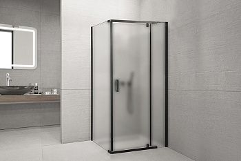 Душевой уголок Royal Bath HPVD RB9100HPVD-C-BL 100х90 стекло матовое профиль черный без поддона