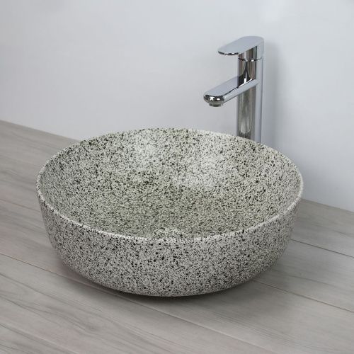 Раковина из сантехнического фарфора Melana A428-CV14-803 40х40 накладная цвет многоцветный без отверстий под смеситель - фото 2