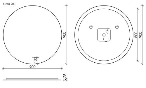 Зеркало с подсветкой Sancos Sfera SF900 90х90 подвесное - фото 4
