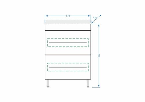 Тумба под раковину Stella Polar Ванесса SP-00000218 60х40 напольная цвет белый - фото 2