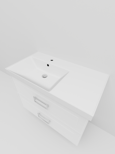 Тумба с раковиной La Fenice Cubo TWIN NFNC-01-CUB-B-90-2-3-90-2L 90х50 подвесная цвет белый - фото 3