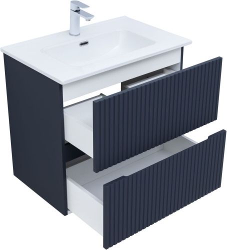 Тумба под раковину Aquanet Джейн 00313301 70х40 подвесная цвет синий - фото 2