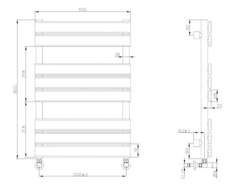 Полотенцесушитель водяной Boheme Venturo 720-MW 50х80 белый - фото 2