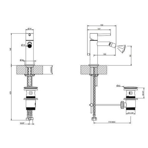 Смеситель Gessi Emporio Via tortona 18607#299 на биде черный - фото 2