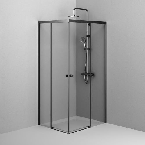 Душевой уголок Am.Pm X-joy W94G-403-100280-BТ1К 100х80 стекло прозрачное профиль черный без поддона - фото 5