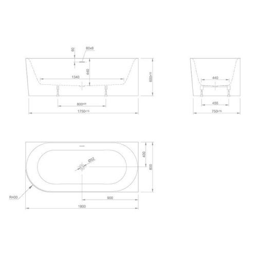 Ванна акриловая Knief Fresh 0100-233 180х80 встраиваемая прямоугольная - фото 2