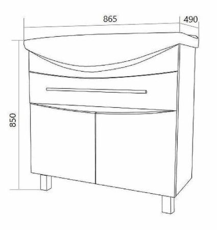 Тумба под раковину 1MarKa Lina У94493 80х30 цвет белый