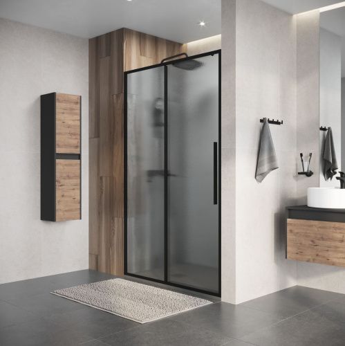 Душевая дверь Niagara Nova NG-84-L11CHB 110х195 стекло шиншилла профиль черный - фото 5