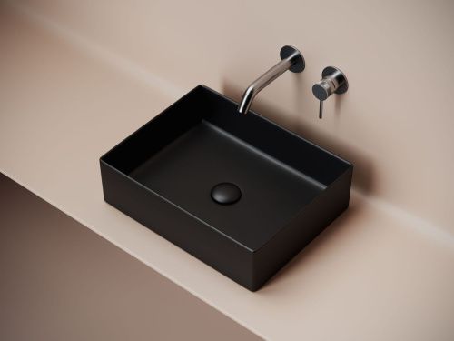 Раковина из сантехнического фарфора Ceramica Nova ELEMENT CN6069MB 50х40 накладная цвет черный без отверстий под смеситель - фото 3