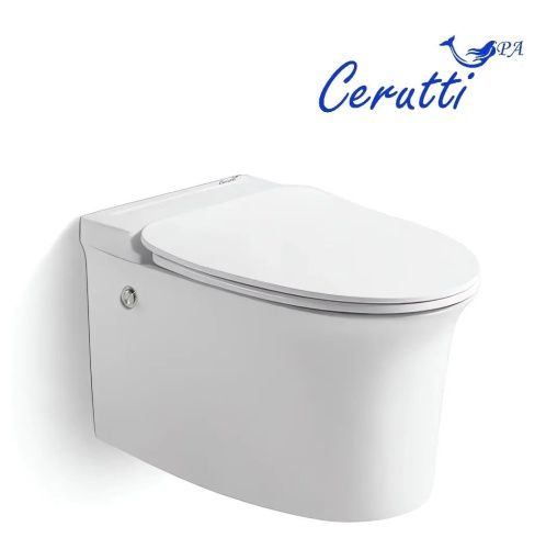 Унитаз подвесной Cerutti SPA CT10195 белый с сиденьем микролифт безободковый импульсный смыв - фото 4