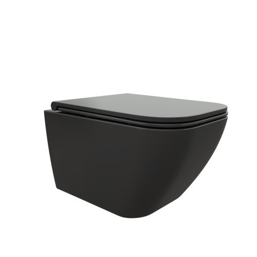 Унитаз подвесной Cerutti SPA CT8920 черный с сиденьем микролифт безободковый каскадный смыв - фото 5