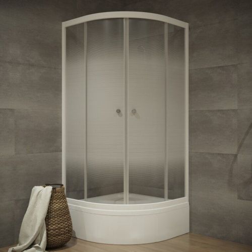 Душевой уголок Тритон Лайт Щ0000061813 90х90 стекло с рисунком профиль белый с поддоном - фото 3