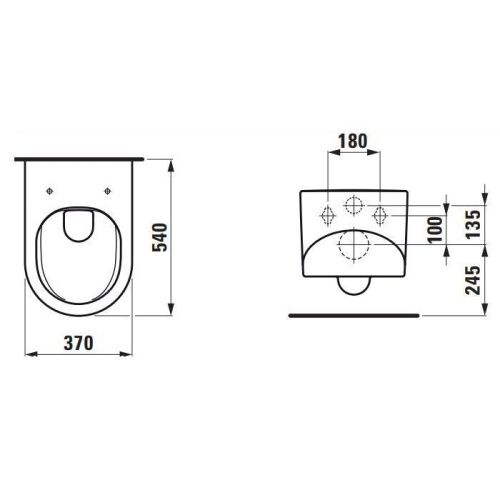 Чаша унитаза подвесная Laufen Sonar 8.2034.1.757.000.1 цвет белый без сиденья безободковая душевой смыв - фото 2