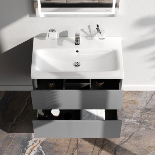 Тумба под раковину Am.Pm Gem M90FHX07522GM 80х40 подвесная цвет серый - фото 3