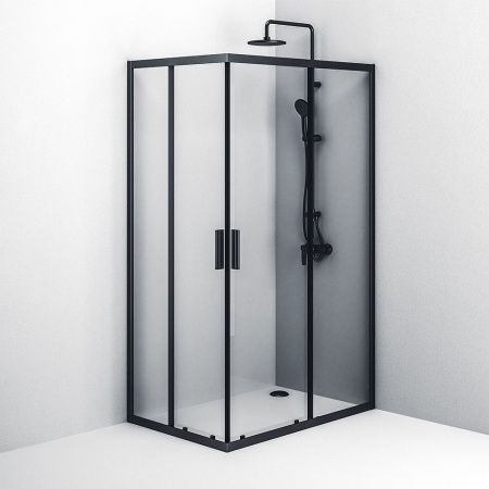 Душевой уголок Am.Pm Gem S W93G-404-120280-BT 120х80 стекло прозрачное профиль черный без поддона