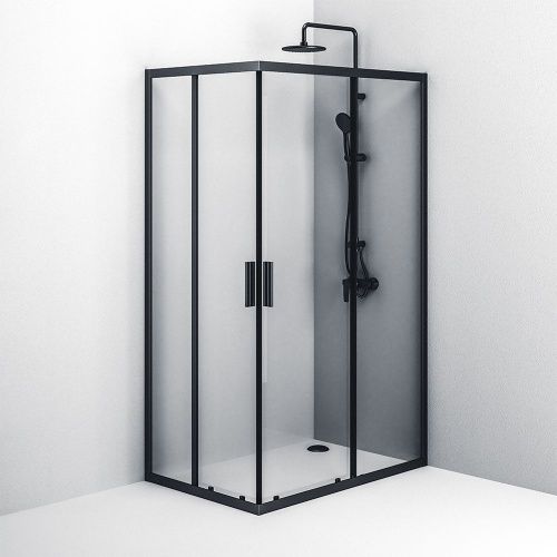 Душевой уголок Am.Pm Gem S W93G-404-120280-BT 120х80 стекло прозрачное профиль черный без поддона - фото 5
