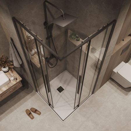 Душевая дверь Grossman Galaxy 1/2.K33.01.12.21.00 120х195 стекло прозрачное профиль черный