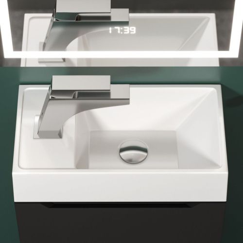 Раковина из искусственного камня Uperwood Classic New 2911020334 40х20 полувстраиваемая цвет белый - фото 3