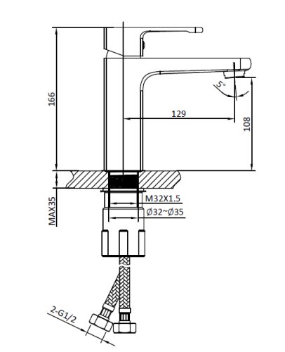 Смеситель AltroBagno Lamberto AltroBagnoLamberto0139GM на раковину оружейная сталь - фото 2