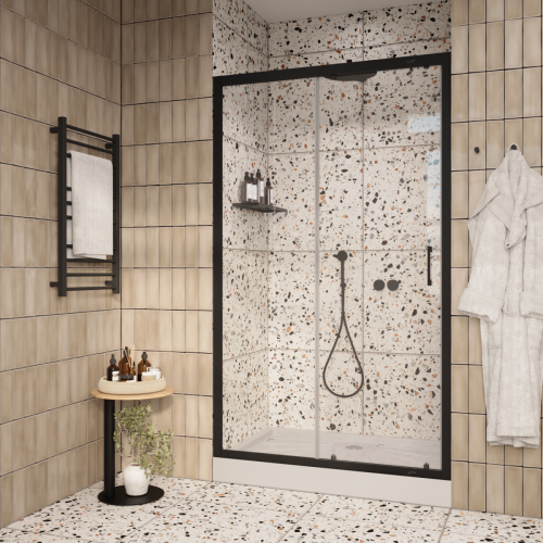 Душевая дверь Cerutti SPA GLORIA D120B 120х195 стекло прозрачное профиль черный - фото 5