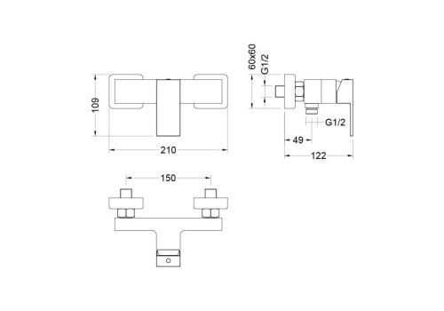 Комплект смесителей Aquatek ЛИБРА AQ1632MB настенный черный - фото 4