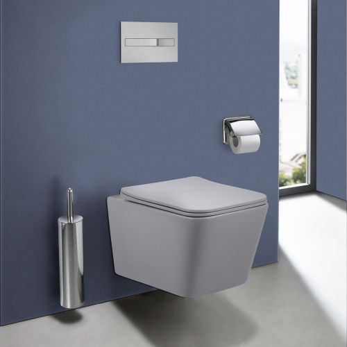 Унитаз подвесной Vincea Q-Line VT1-12MG серый с сиденьем микролифт безободковый душевой смыв