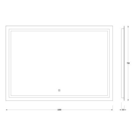 Зеркало с подсветкой Evoform Ledline BY 2437 100х70 подвесное