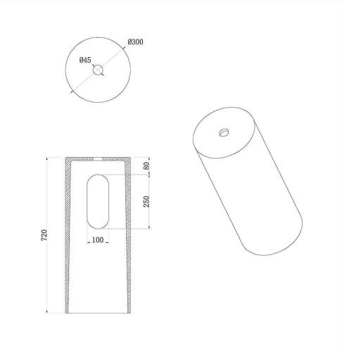 Пьедестал для раковины Boheme Corian 801-Base-DOak - фото 2
