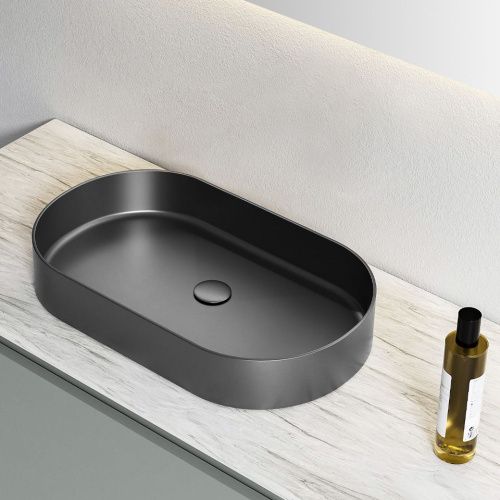 Раковина из нержавеющей стали AltroBagno Eterno AltroBagnoEterno001026MtGr 60х40 накладная цвет оружейная сталь - фото 5