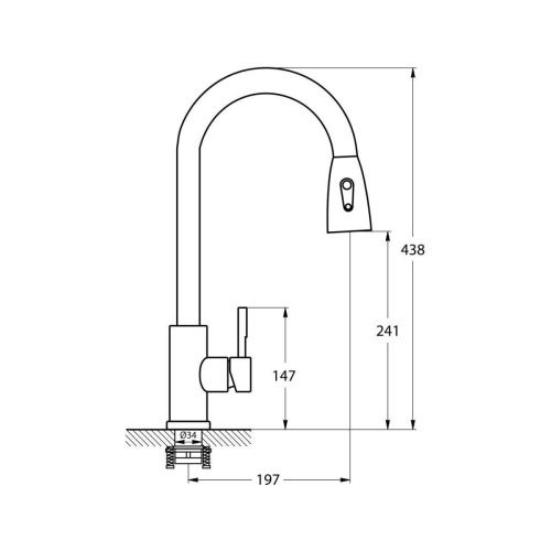 Смеситель для кухни G.Lauf ZAP ZAP4-H090 на мойку нержавеющая сталь - фото 3