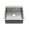 Кухонная мойка Melana ProfLine MLN-R5050H+коландер 50х50 цвет серый поверхность матовая
