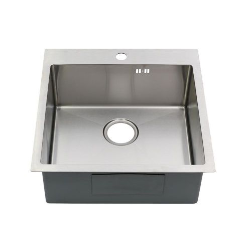 Кухонная мойка Melana ProfLine MLN-R5050H+коландер 50х50 цвет серый поверхность матовая - фото 2