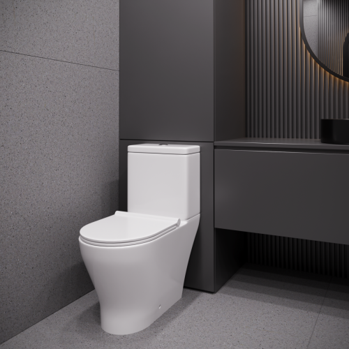 Унитаз-компакт напольный с бачком Stella Polar Адамус SP-00001856 белый с сиденьем микролифт безободковый смыв воронка-водоворот - фото 2