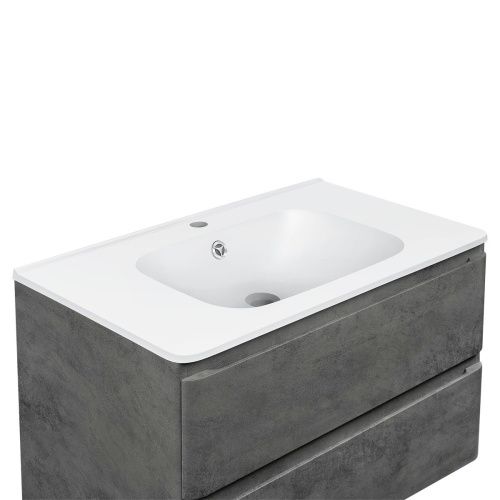 Раковина из искусственного камня Vincea VCB-2VP800W 80х50 встраиваемая цвет белый 1 отверстие под смеситель - фото 2