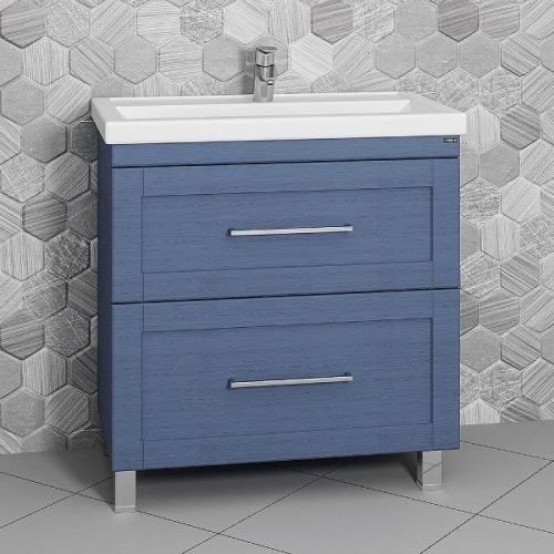 Тумба под раковину СанТа Венера 221015 80х40 напольная цвет синий - фото 2