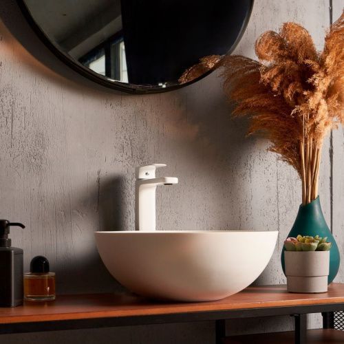 Раковина из искусственного камня MonteBianco Nemi 390 20141 40х40 встраиваемая цвет белый без отверстий под смеситель - фото 4