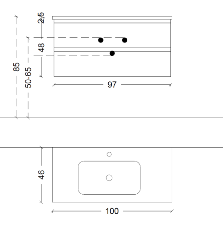 Тумба под раковину Armadi Art Capolda 849-100-LA 100х50 подвесная цвет коричневый