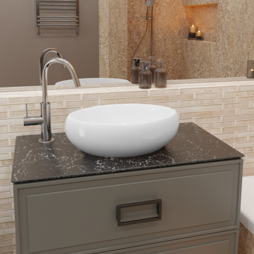 Раковина из сантехнического фаянса CHARUS TORRE BIANCA 700-022W 50х30 накладная цвет белый без отверстий под смеситель - фото 3