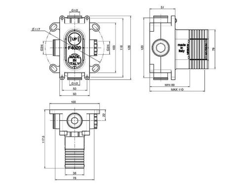 Внутренняя часть для термостатического смесителя Fima Carlo Frattini F4010 - фото 2