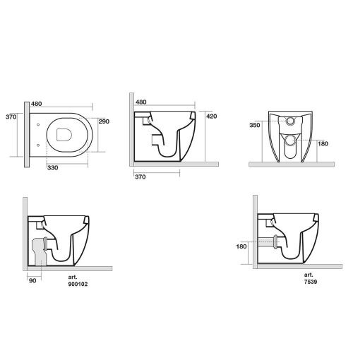 Чаша унитаза приставная Kerasan FLO 311001 цвет белый без сиденья - фото 2