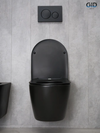 Унитаз подвесной Gid Convexo 62226Y черный с сиденьем микролифт безободковый смыв торнадо