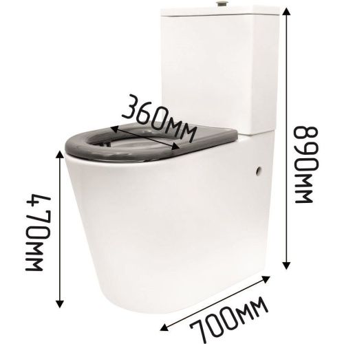 Унитаз напольный с бачком Dstrana 4620 белый без сиденья безободковый каскадный смыв - фото 2